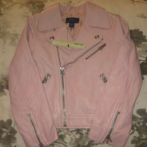 Polo Ralph Lauren Leather Pink Jacket